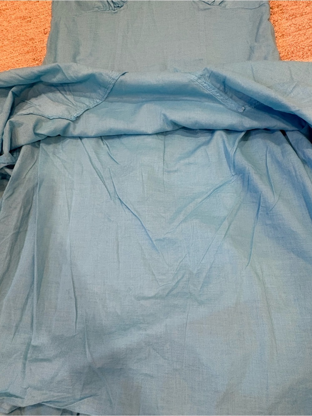 Bandolino Bright Blue Sleeveless V-Neck Midi Dress Lace Tiered Hem Coastal - Picture 6 of 9